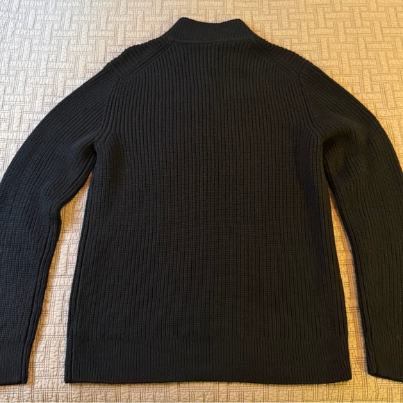 Quince Men's Black Zip-Up Sweater - Picture 2 of 3
